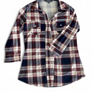 Market & Spruce Red and Blue Plaid Shirt